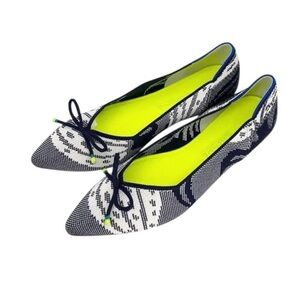 Rothy's Neutral Bow Point Botanical Navy size 10.5